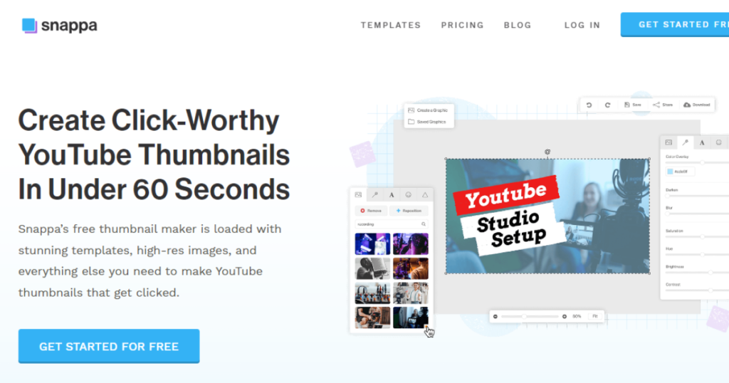 Snappa interface one of the best AI thumbnail makers